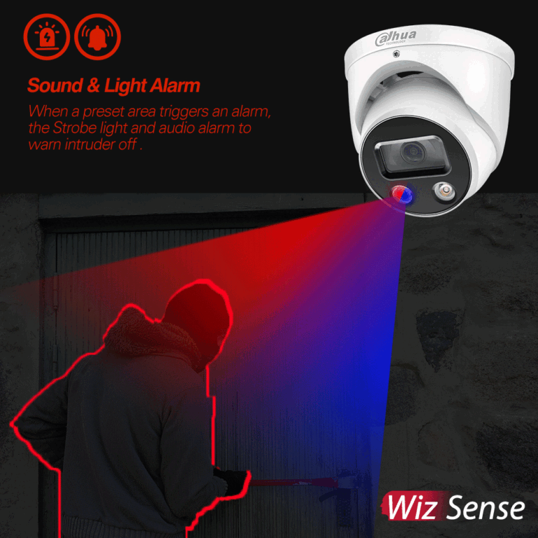 Active deterrence camera in action