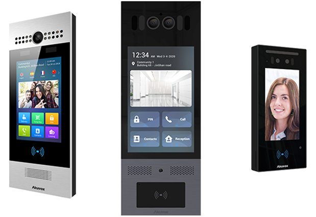 Akuvox access control intercom systems - facial recognition, RFID and PIN keypad models