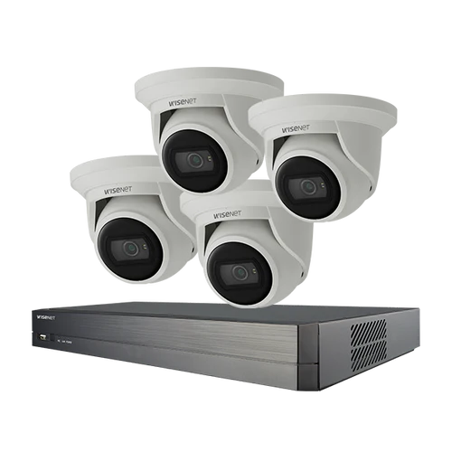 Hanwha Wisenet X-series 4K AI low-light NDAA-compliant security camera